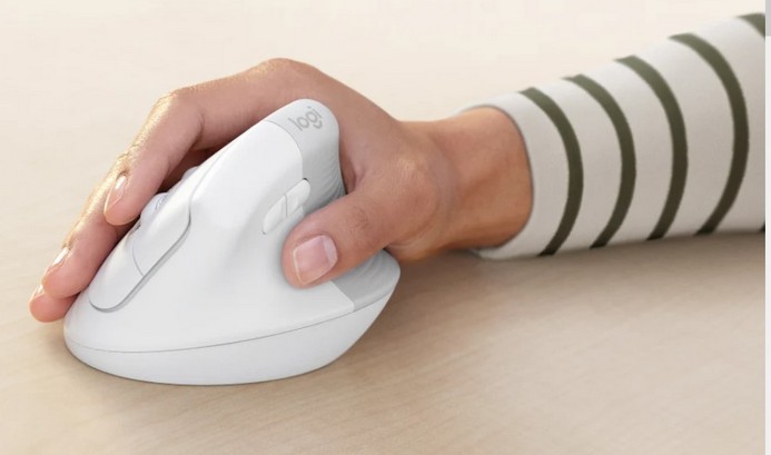 Köp Logitech - Lift Ergo Mouse, Off-white/Pale Grey - Grey